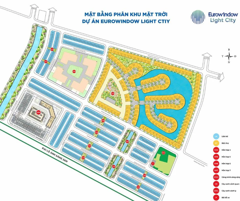 Mặt bằng phân khu mặt Trời Eurowindow Light City